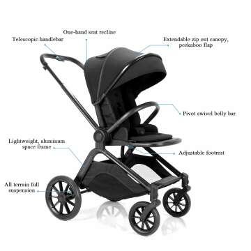 Convertible Baby Stroller with Reversible Bassinet