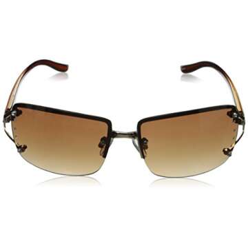 Foster Grant Women's Vera Oval Sunglasses, Gold/Brown, 64 mm