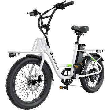 isinwheel U7 Electric Bike for Adults, 750W Peak 20 mph Cargo Ebike Adult Electric Bicycles 55 miles Range E bike, 48V 10.4Ah Removable Battery, 7 Speed Gearshift, 20" Step Thru Ebikes for Adults