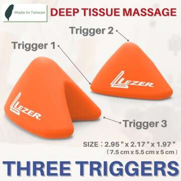 LEZER Trigger Massage Point, Manual Massage Ball, Hip Hook, Muscle Knot Release Tool, Deep Tissue Relief, Hip Flexor Iliacus Back Psoas Hand Foot Myofascial, Physical Therapy, 2.9 inｘ2.1 in（Orange）