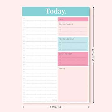 Sweetzer & Orange Daily Planner 2025, Undated Planner To Do List Notepad. 7x10” Day Planner Note Pad. Checklist Productivity Organizer, Work Planner, Academic Planner, Daily To Do List Planner