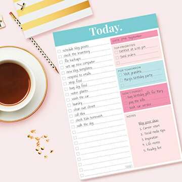 Sweetzer & Orange Daily Planner 2025, Undated Planner To Do List Notepad. 7x10” Day Planner Note Pad. Checklist Productivity Organizer, Work Planner, Academic Planner, Daily To Do List Planner