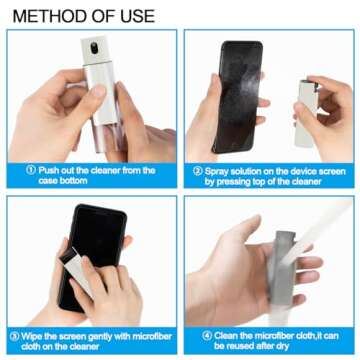 walrfid Car Screen Cleaner Spray, Electronic Touchscreen Mist Cleaning Brush Kit for TV, Laptop, iPad, iPhone, Cellphone, MacBook Pro, Tablet, PC, Computer, Monitor, LCD Screens, Eyeglasses - Cream