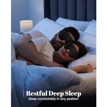 WAOAW Sleep Mask Valentines Day Gifts for Women Men: Blackout Eye Masks for Sleep - 3D Breathable Soft Comfortable Eye Mask for Travel - Adjustable Light Blocking Night Masks for Sleeping