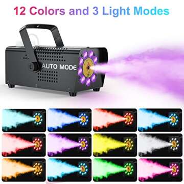 Fansteck Fog Machine with Remote and LED Lights