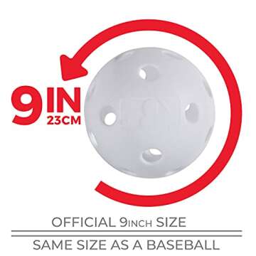 Franklin Sports Plastic Baseballs - Indestruct-A-Ball Plastic Batting Practice Baseballs - Plastic Training Balls - MLB Official Size - White - 6 Pack