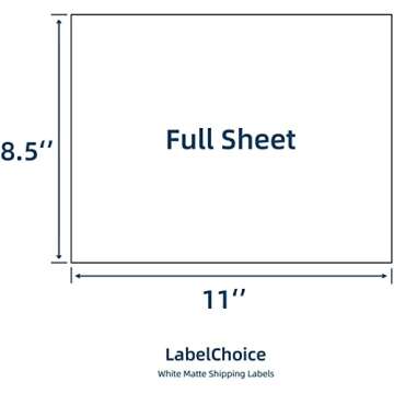 Labelchoice Full Sheet Shipping Labels 8.5 x 11 for Laser & Inkjet Printers, 100 Sheets 100 Labels Self Adhesive Full Sheet 8 1/2x11 Labels, Mailing Label Sheets for Printer, Full Page Shipping Labels