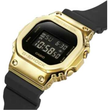 G-Shock Casio Stay Gold Series Digital Metallic Gold and Black Resin Strap Watch | GM-5600G-9