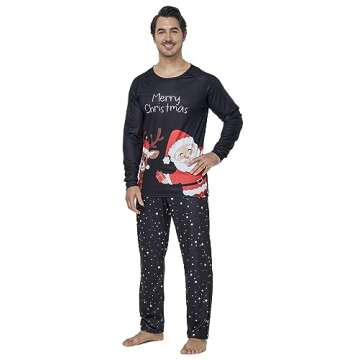 VENTELAN Family Matching Christmas Pajamas Set - Santa Claus PJs for All