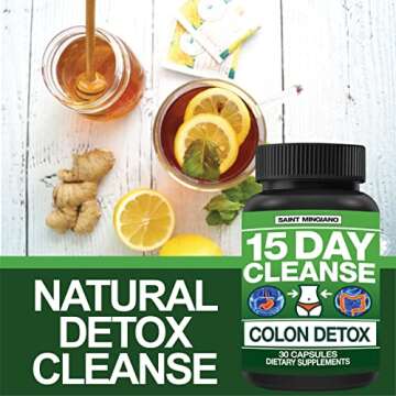 Saint Mingiano 15 Day Cleanse | Colon Detox with Natural Laxative for Constipation & Bloating. 30 Pills to Detoxify & Boost Energy | Extra-Strength Senna Leaf Supplements | Strong for Some People.