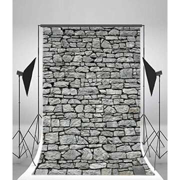 Yeele 6x8ft Gray Brick Wall Backdrop Vintage Grunge Photography Background Nostalgia Irregular Stone Texture Ancient Grey Uneven Cracked Rock Boy Kid Adult Artistic Portrait Photo Shoot Studio Props