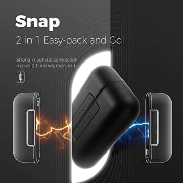 OCOOPA Magnetic Rechargeable Hand Warmers 2 Pack, 10000mAh Electric Handwarmer, 4 Levels Heat Up to 137℉, USB-C Portable Charger, Raynauds, Golf, Hunting, Gaming, Tech Gifts for Men, UT2s(MagTwins)