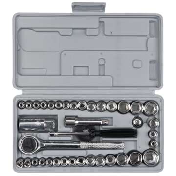 Performance Tool W1173 SAE/Metric 40-Piece SAE and Metric Socket Set, 1/4-Inch & 3/8-Inch Drive