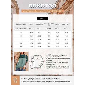 Dokotoo Women's Sweaters Cute Round Neck Knitted Long Sleeve Color Block Pullover Fall Fashion Knit Shirt Tops Casual Striped Tunics Blouses Valentines Outfits for Women Blue Green Small