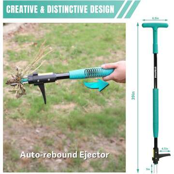 Breeze Touch 39" Weed Pulling Tool, 3-Claw Detachable Weed Puller Tool with Long Handle, Heavy Duty Stand Up Weeder Weeding Tool for Lawn, Yard, Garden, Crabgrass, Dandelion Picker, Weed Remover