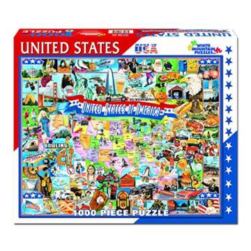 White Mountain Puzzles United States of America - 1000 Piece Jigsaw Puzzle