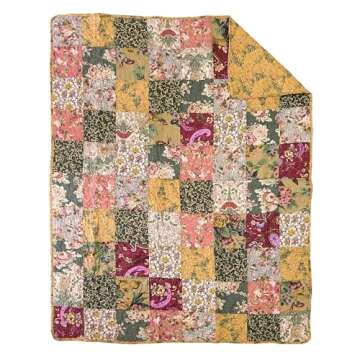 Greenland Home Antique Chic Quilted Patchwork Throw, 50" x 60" , Multicolor