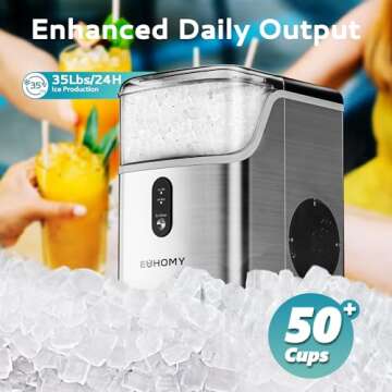 EUHOMY Nugget Ice Maker—35lbs Soft Ice Daily