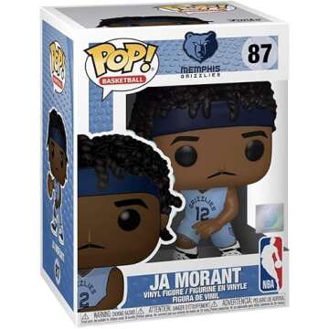 POP NBA: Grizzlies - Ja Morant (Alternate Uniform) Funko Vinyl Figure (Bundled with Compatible Box Protector Case), Multicolor, 3.75 inches