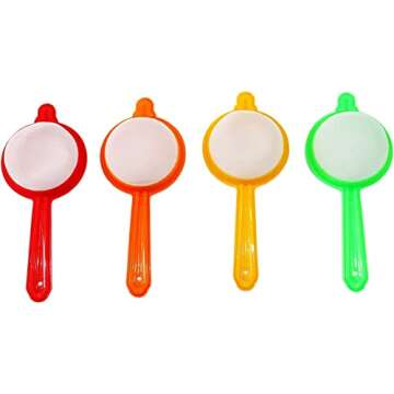 Garden Of Arts Plastic Tea and Coffee Strainers, Multicolour (Set of 4) Colour May Vary