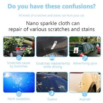 3 Pack Nano Sparkle Cloth for Car Remover, 2024 Upgrade Nano Sparkle Cloth for Car Scratches, Nano Scratch Repair Cloth Buff Out Light Scratches and Water Spots On Car-Gray