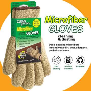 Master Manufacturing CleanGreen Microfiber Dusting Floves, 1 Pair (Pack of 1), Beige