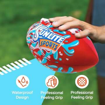 Sunlite Sports Waterproof Football, Outdoor Play, for Pool Beach Lake Park Water Toy, for Kids Children Teens Adults, Family Fun…