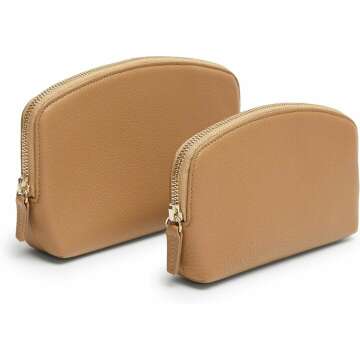 Leather Makeup Pouch Set