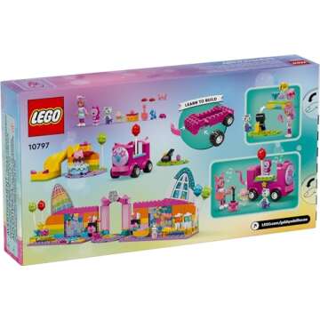 LEGO Gabby’s Dollhouse Gabby’s Party Room Disco Playset for Kids, DJ Entertainment Toy with Slide, Pink Car, and Animal Figures, Creative Role Play for Girls and Boys Ages 4 and Up, 10797