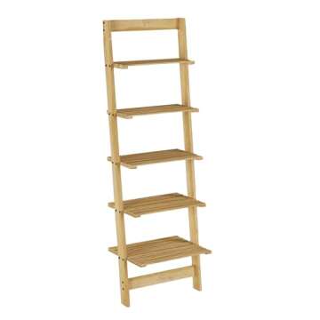 5-Tier Wooden Ladder Shelf for Versatile Home Use