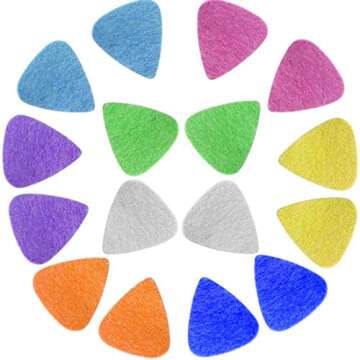 Foxany 16 Pack Ukulele Felt Picks, Comfortable for Ukulele, Guitar, Bass and Low Tension Music Instruments Felt Material Multi Color