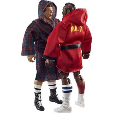 WWE Mr. T vs “Rowdy” Roddy Piper Elite Collection 2-Pack 6-in Action Figure with Boxing Robes & Swappable Hands, Posable Collectible Gift for WWE Fans Ages 8 Years Old & Up