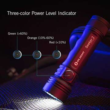 OLIGHT Seeker 2 Max 3000 Lumens Three Highly Efficient High Performance LED Side Switch Rechargeable Tactical Flashlight Law Enforcement Searchlight