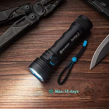 OLIGHT Seeker 2 Max 3000 Lumens Three Highly Efficient High Performance LED Side Switch Rechargeable Tactical Flashlight Law Enforcement Searchlight