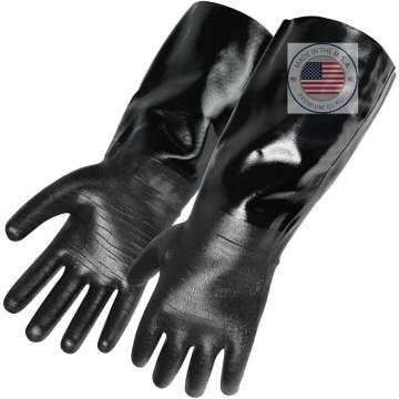 Artisan Griller BBQ/Smoker/Grilling Gloves. Insulated Heat Resistance for Fryer and Kitchen. Oil/Water Resistant (17"/Size 10/X-LG)