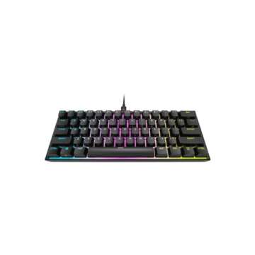 Corsair K65 RGB Mini 60% Mechanical Gaming Keyboard - Cherry MX Speed - Black (Renewed)