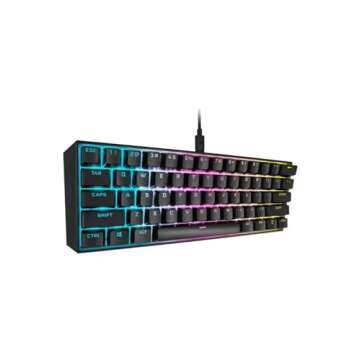 Corsair K65 RGB Mini 60% Mechanical Gaming Keyboard - Cherry MX Speed - Black (Renewed)