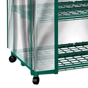 4-Tier Portable Greenhouse with Locking Wheels