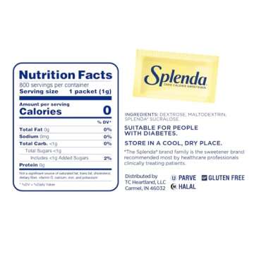 SPLENDA Zero Calorie Sweetener Value Pack, 800 Count Packets