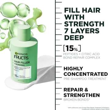 Garnier Fructis Hair Filler Bonding Inner Fiber Rinse Out Pre Shampoo Treatment With Bond Repair Complex, 10.1 Fl Oz, 1 Count