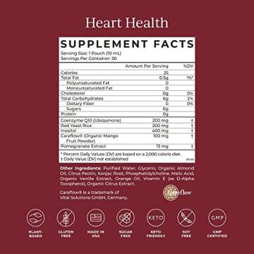 CYMBIOTIKA Heart Health Supplement with CoQ10, Red Yeast Rice & Inositol, Gluten Free Supplements to Support Circulation & Aging, Organic Orange Cream Flavor, 30 Pack