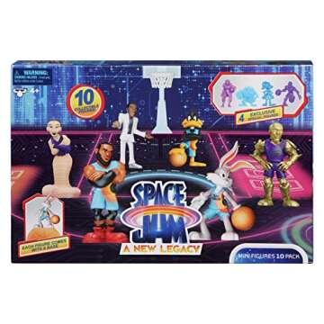 Moose Toys Space Jam: A New Legacy - 2" Collectible 10 Pack Mini Figures with Basketball Bases | Amazon Exclusive, Multicolor (14616)