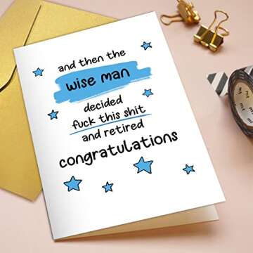 Funny Retirement Card for Men - Qiliji