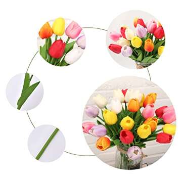 Real Touch Tulips - 30pcs Multi Color Spring Decor