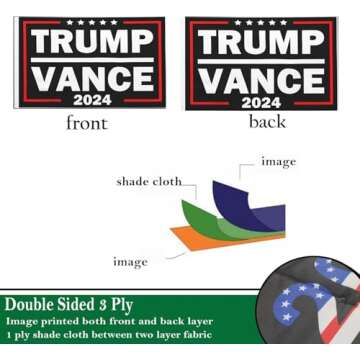 Trump Vance 2024 Flags 3x5 Outdoor Double Sided - Durable USA-Made