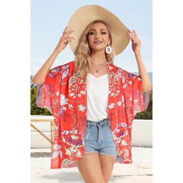 Boho Summer Kimono Cardigan for Women - Beach Ready