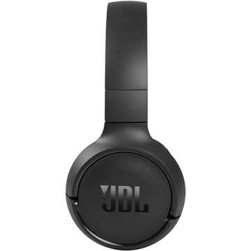 JBL Tune 510BT: Wireless Bluetooth On-Ear Headphones with Purebass Sound - with Cleaning Cloth - Black (Renewed)