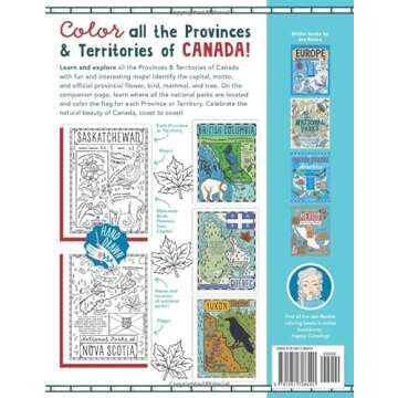 The Canada Coloring Book: Maps of Provinces and Territories with Symbols and National Parks (Explore the World Geography Coloring Books)