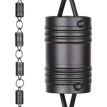 Celestial Cascade Rain Chain-Elegant Water Cascader for Gutter Downpouts - Decorative Rain Chains - 8.5 ft - Rain Chain Black Powder Coated - Premium Gutter Downpouts Chain.