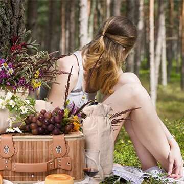 Picnic Basket Set for 2 with Wine Pouch & Blanket